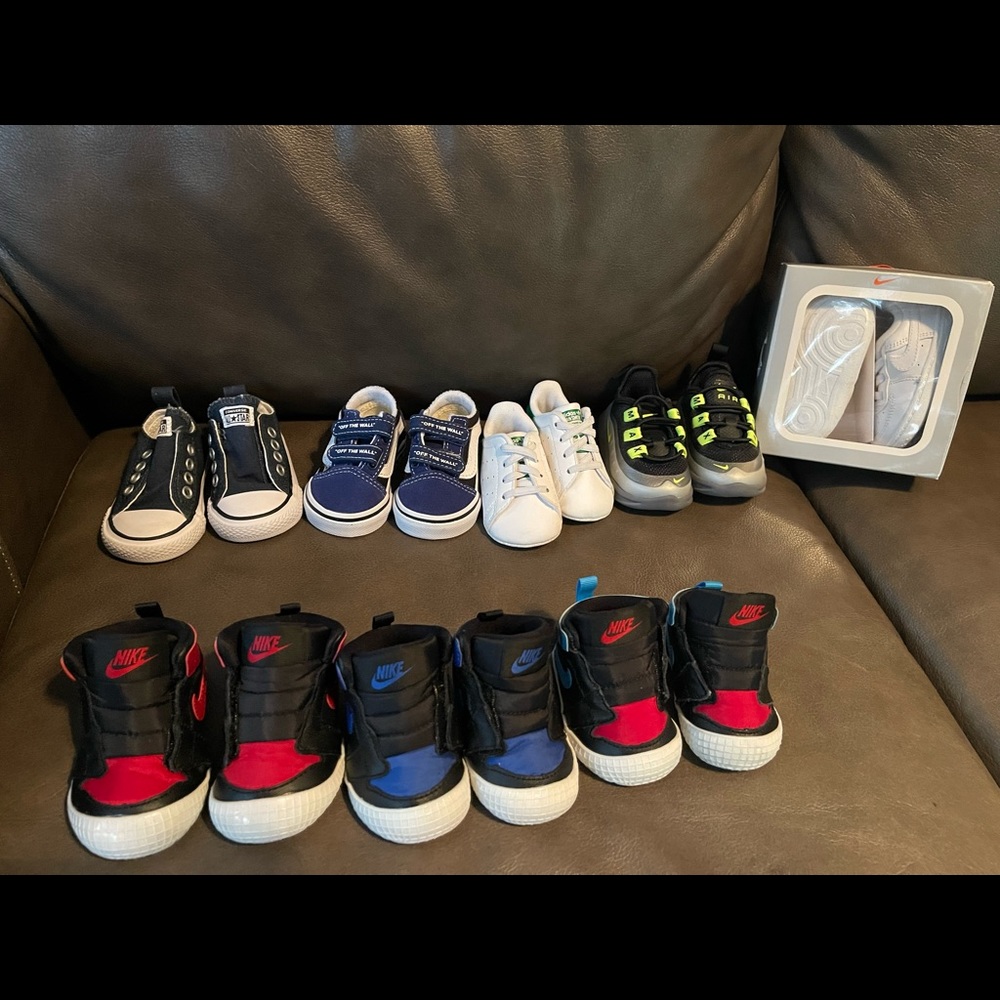 Selling 8 pairs of sneakers that are barely worn, sizes 1c-3c
